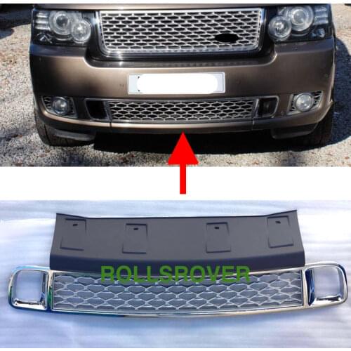 ROLLSROVER Chrome Front Bumper Lower Grille Grill Vent For Range Rover LWB 2010-2012 Long Wheel Base Model
