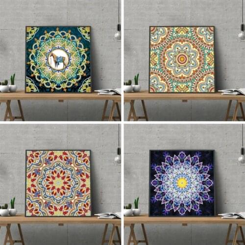 HUACAN Luminous Diamond Painting Kits Mandala Embroidery Special Shaped Cross Stitch Wall Decoration Handmade Gift