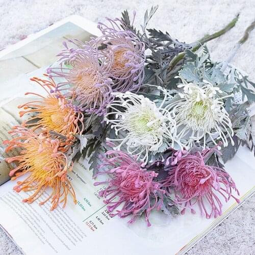 Artificial Flower Short Branch Crab Claw Chrysanthemum Simulation Plant Wedding Party Tufted Bouquet Home Garden Decoration