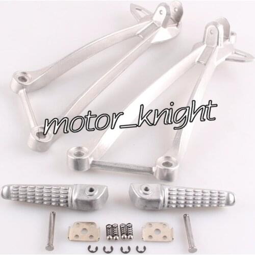 Rear Passenger Foot Pegs L&R Footrest & Brackets For Kawasaki Ninja ZX6R 08-10