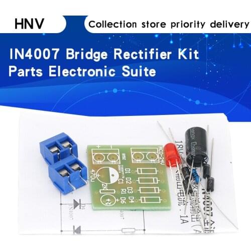 1N4007 Diy Kit IN4007 Bridge Rectifier AC DC Converter Full Wave Rectifier PCB Board KIT Parts Electronic Suite