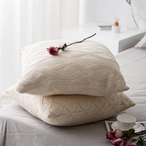 50*50 Nordic Knitted Geometric Cushion Cover Cotton Quality Soft Pillow Cover Home Decorative Pillows for Sofa Bed Throw Pillows