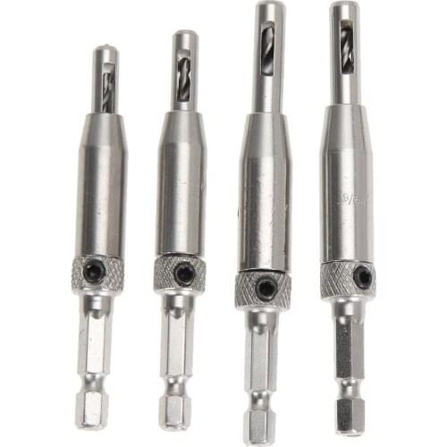 4Pcs HSS Self Centering Hinge Drill Bit Set Hinges Drawer Guides For Carpenters Cabinet Furniture Makers wood working trades