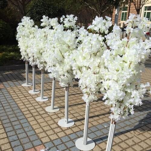 2019 New 1.5M Tall Upscale Artificial Cherry Blossom Tree Runner Aisle Column Road Leads for Wedding T Station Centerpieces deco