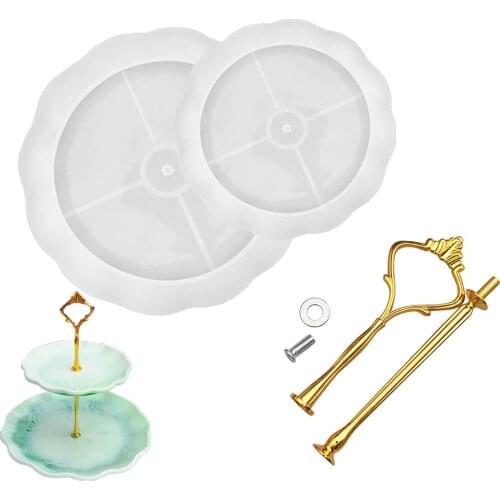 New 2-layer Tray Silicone Mold 25/18CM Diameter DIY Epoxy Resin Coaster Epoxy Mold Tray Handicraft Making Tools