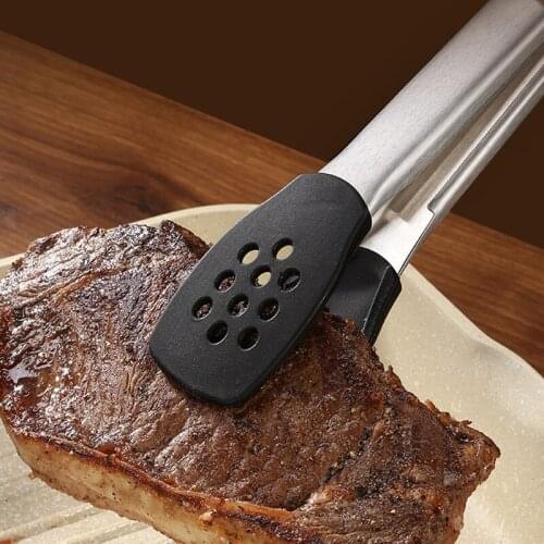 Nordic Hollow Silicone Food Clip Stainless Steel Steak Fish Barbecue Clip Kitchen Accessories Gadgets