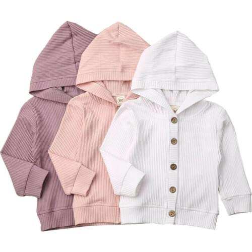 Newborn Infant Baby Girl Coat Autumn Casual Kid Long Sleeve Hooded Knitted Jacket Outwear for 0-24M Babys Outfits 2020