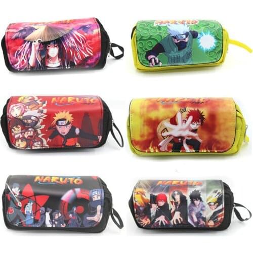 Uzumaki Uchiha Sasuke Hatake Kakashi Cosplay Pencil Case Cosmetic Bag Stationery Box Students School Pen Pouch Bags Gift