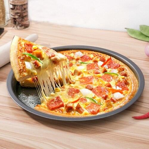 12 Inch Carbon Steel Pizza Baking Pan Mesh Tray Plate Round Dish Non-Stick Pizza Pan Oven Mould With Holes Kitchen Bakeware New