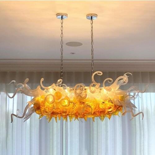 Modern Suspension Luminaire Luxury large LED Indoor Lighting Hanging Blown Glass Living Room Chandeliers for Dining Room