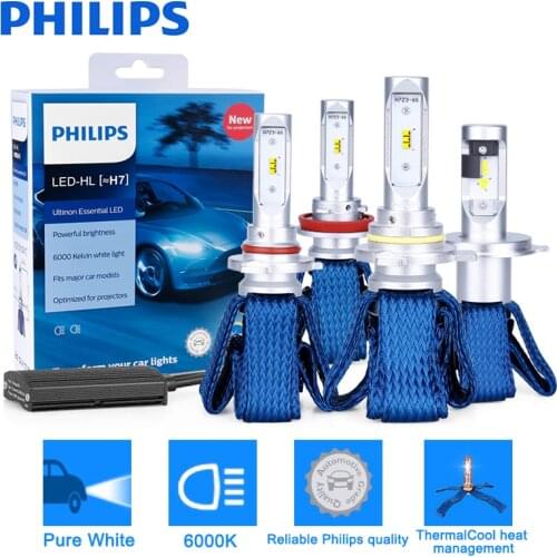 Philips Headlight H7 LED H4 H8 Philips Ultinon Essential HB3 9005 HB4 9006 H11 Led Car Headlight Fog Lights Bulb 9012 HIR2 6000K