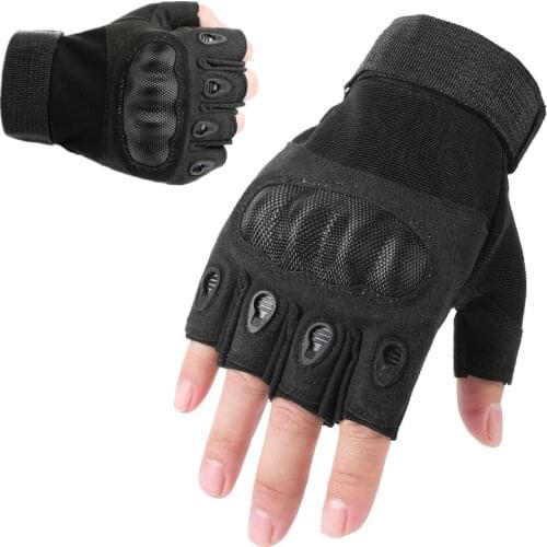 Carbon Fiber Shell Tactical Gloves Men Women Riding Cycle Military Army Combat Anti-Slip Female Fingerless Mens Tactical Gloves