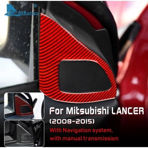 AIRSPEED Carbon Fiber for Mitsubishi Lancer 2008-2015 Accessories Interior Trim Car Side Door Tweeter Speaker Cover Trim Sticker