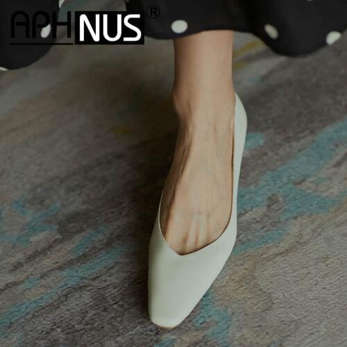 APHNUS Womens Office Work Low Mid Heels Pumps Woman 2020 Shoes For Women New