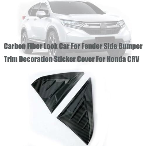 1 Pair Carbon Fiber Look Car For Fender Side Bumper Trim Decoration Sticker Cover For Honda CRV 2017 2018 18BTCRV-043