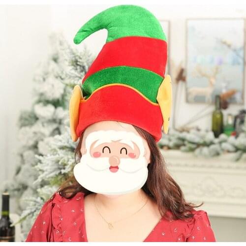 1PC Headband Santa Attached Elf Hat for Adults Elf Ears Christmas stage property Children Christmas Holiday Party Cap QA 229