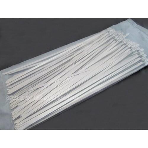 100 INDUSTRIAL 10" 4.6x250mm 304 STAINLESS STEEL WIRE CABLE ZIP TIES STRAPS Exhaust Wrap Coated Locking