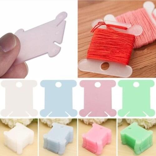 100pcs Plastic Embroidery Floss & Craft Thread Bobbins For Storage Holder Sewing Embroidery Floss Sewing Tools