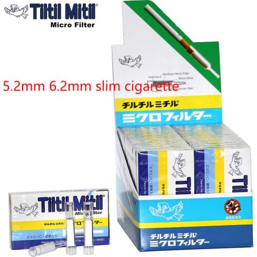 100 Pcs Japan HERB Tiltil Mitil Slim Cigarette Holder Filters Disposable Mouthpiece For 5.2mm 6.2mm Cigarette