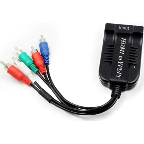 1080P HDMI to YPbPr Component 5 RCA RGB Video + R/L Audio Scaler Converter Adapter with Switch Button for Old TV Monitor PC