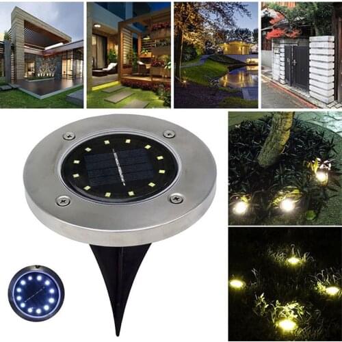 12 LED Buried Light Ground Lamp Eco-Friendly Solar Power Path Way Street Outdoor Landscape Light for Garden Support Dropship