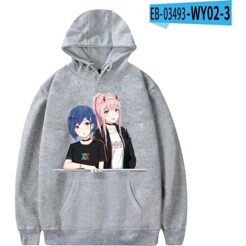2021 DARLING In The FRANXX Hoodies Anime Zero Two Hoodie Men Sweatshirt Boys Girls Kids Clothes Children Zero Two Sweatshirt
