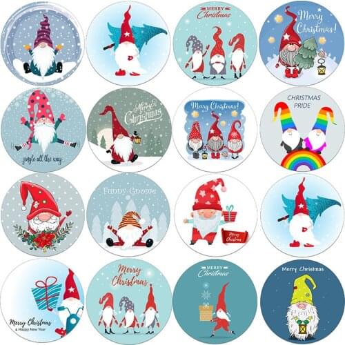 3.5cm/4.5cm Cute Funny Merry Christmas Paper Stickers Cookie Candy Seal Stickers Xmas Decoration DIY Packing Labels
