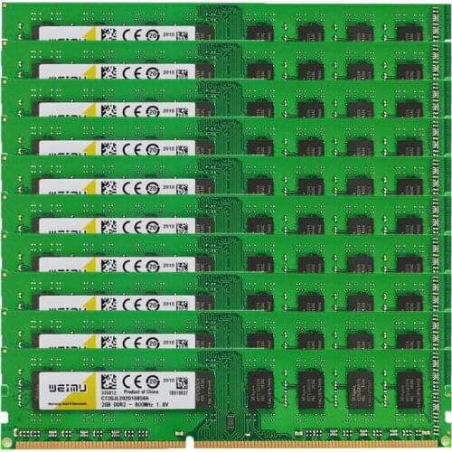 WEIMU 100X2GB DDR2 800MHz 2R X 8 Desktop Memory (PC2-6400) CL6 240Pin 1.8V Non-ECC Unbuffered UDIMM RAM Wholesale / Volume
