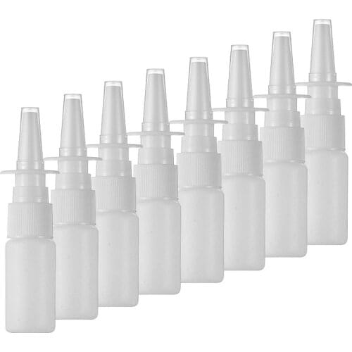 50pcs 15ml PET white plastic nasal spray bottle Oral spray bottles container nasal pump bottles packaging