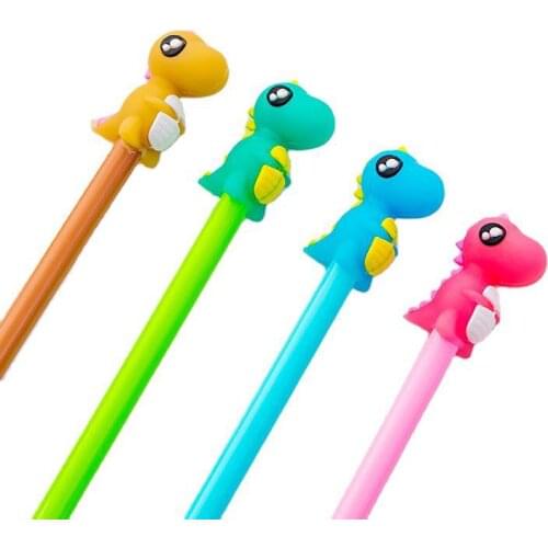 8 Pcs Creative Cute Colorful Small Dinosaur Gel Pen Black Ink Pen Student Gel Pen Stationery Wholesale
