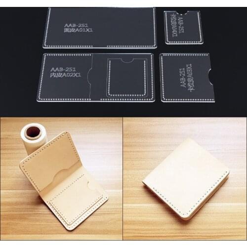 Acrylic Stencil Laser Cut Clear Template Pattern For DIY Short Wallet Messager Bag Leather Craft Sewing Pattern Sewing stencils