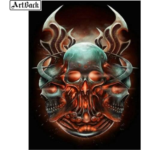Skull Diamond Painting Cross Stitch Full Square / Round Drill Diamond Mosaic 3D Diamond Embroidery Skull Home Decor