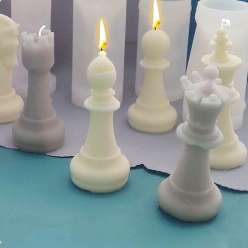Scented Candle Holder Silicone Chess Mold Resin Moulds Creative Utensils Home Soap Making Kit DIY Craft Home Decor
