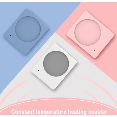220V Automatic Cup Heater Home Office Mini ABS Thermostatic Solid Tablemat Heating Coaster Hot Milk Desktop Heater