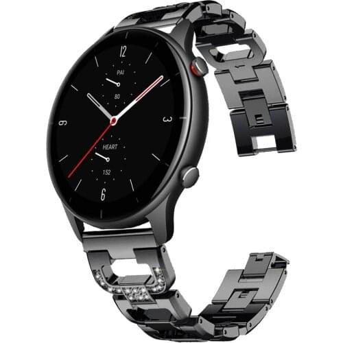 Luxury Diamond Bracelet Stainless Steel Band for Huami Amazfit Watch GTS 2/Bip Bracelet Strap for Amazfit GTR 42/47mm 2/2e 20 22