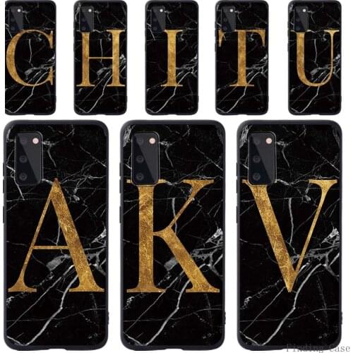 Phone Cases For Samsung S8/S9/S10 /S10 Plus/S20/S20 Plus Initials Name/26 Letter Soft Silicone Back Cover Mobile Phone Case