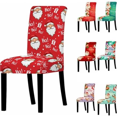3D Christmas Deer Print Chair Cover for Dining Room Chairs Covers High Back Living Room Chair Cover for Chairs for Party Wedding