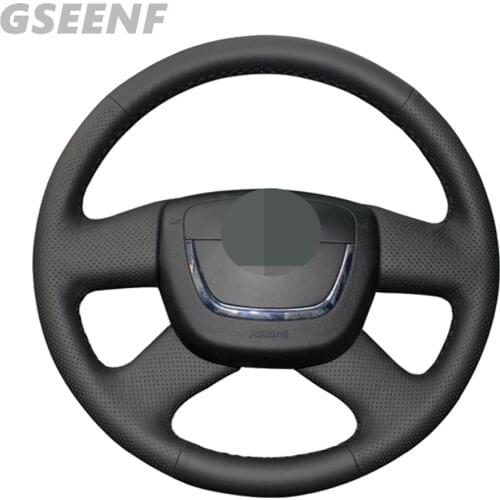 Car Steering Wheel Cover For Skoda Citigo Roomster Fabia 2009-2012 Octavia Yeti Superb 2008-2013 Black DIY Artificial Leather