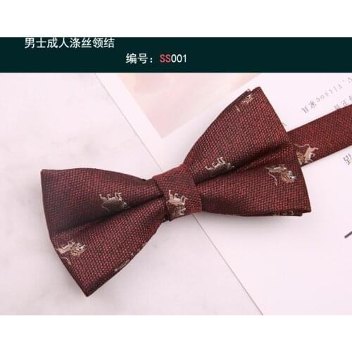Pattern bow tie male wedding groom wedding best man suit black red blue mens bow tie formal banquet tide photo studio