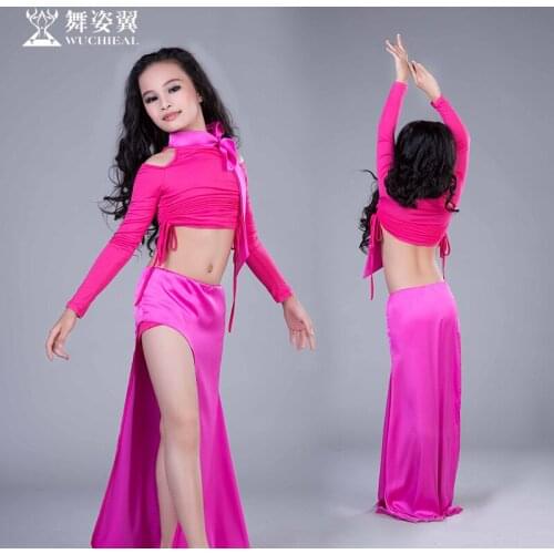 Hot Sale New Oriental Dance Costumes Wuchieal Brand kids girls Belly Dance Costume top+skirt suits performance Clothes RT183