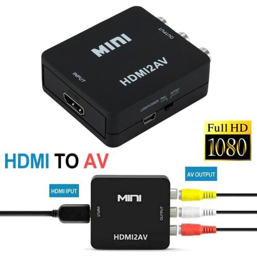 HDMI-compatible to AV Adapter CVBS Video L/R Audio RCA Converter Support NTSC PAL Video Composite Converter Box