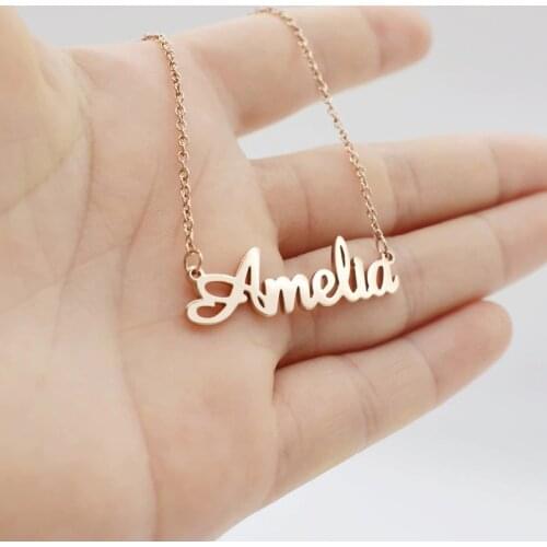 Personalized Private ID Name Necklace Women Girl Customized Nameplate Stainless Steel Friendship Necklace Jewelry BFF Gifts