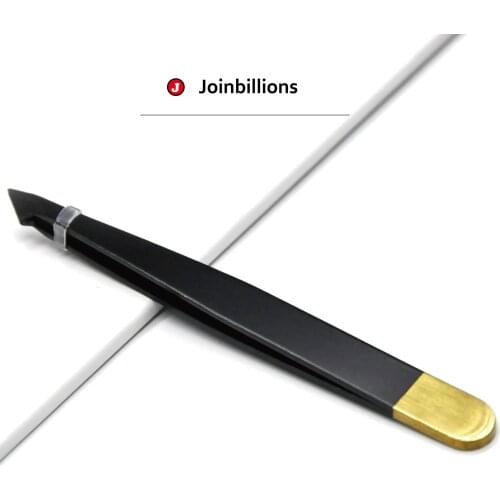Stainless Steel Beauty Hair Eyebrow Removal Tools Makeup Eyelash Tweezers In Black and Golden