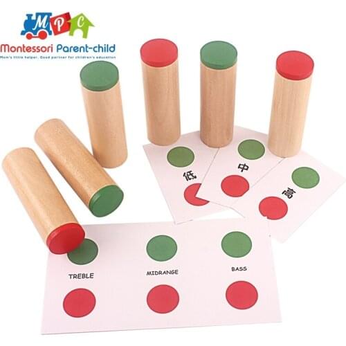 Montessori Materials Three Step Sound Bucket Treble Midrange Bass Baby Educational Sensorial Toy Sound Collection Shaking Tube