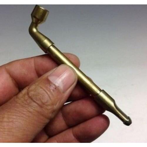 Copper Statue SMOKING TOOL COPPER HAMMERED PIPE RARE HAND COLLECTIBLES STATUE