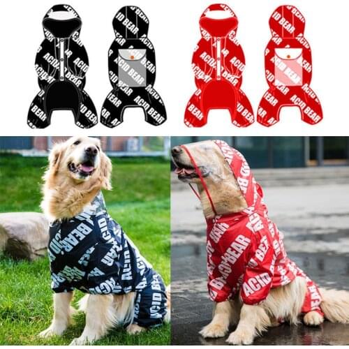 Fashion Dog Raincoat Medium Large Dogs Rain Coat Pet Clothes Puppy Doberman Labrador Waterproof Golden Retriever Jacket Husky