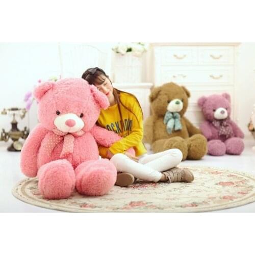 Stuffed creative toy large 120cm bowtie teddy bear plush toy soft doll hugging pillow Christmas gift b1890