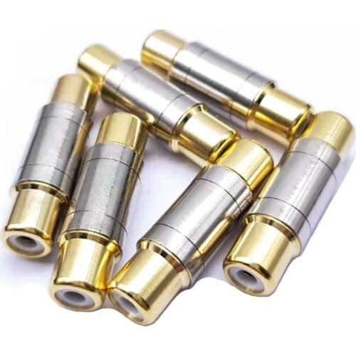 RCA female to female plug adapter adapter terminal DIY RCA connector video audio extension cable cable converter Copper