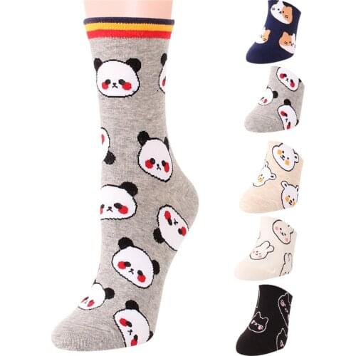 Recommend !! womens new year socks spring autumn-winter funny animal sock ladies and womans art cartoon cotton socks