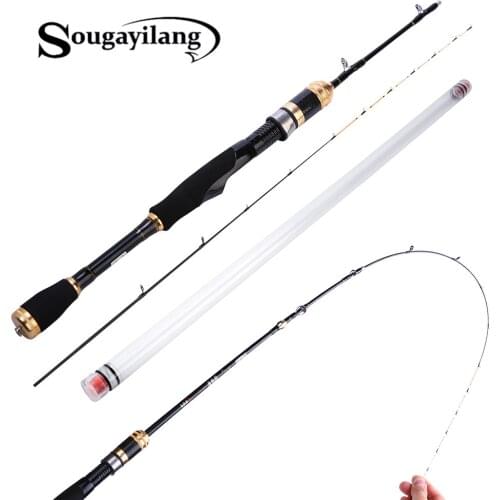 Sougayilang 1.2m Light Saltwater Carbon Fiber Soft Raft Rod Boat Fishing Rod Fishing Tackle 2 Sections Casting Rod Pole pesca